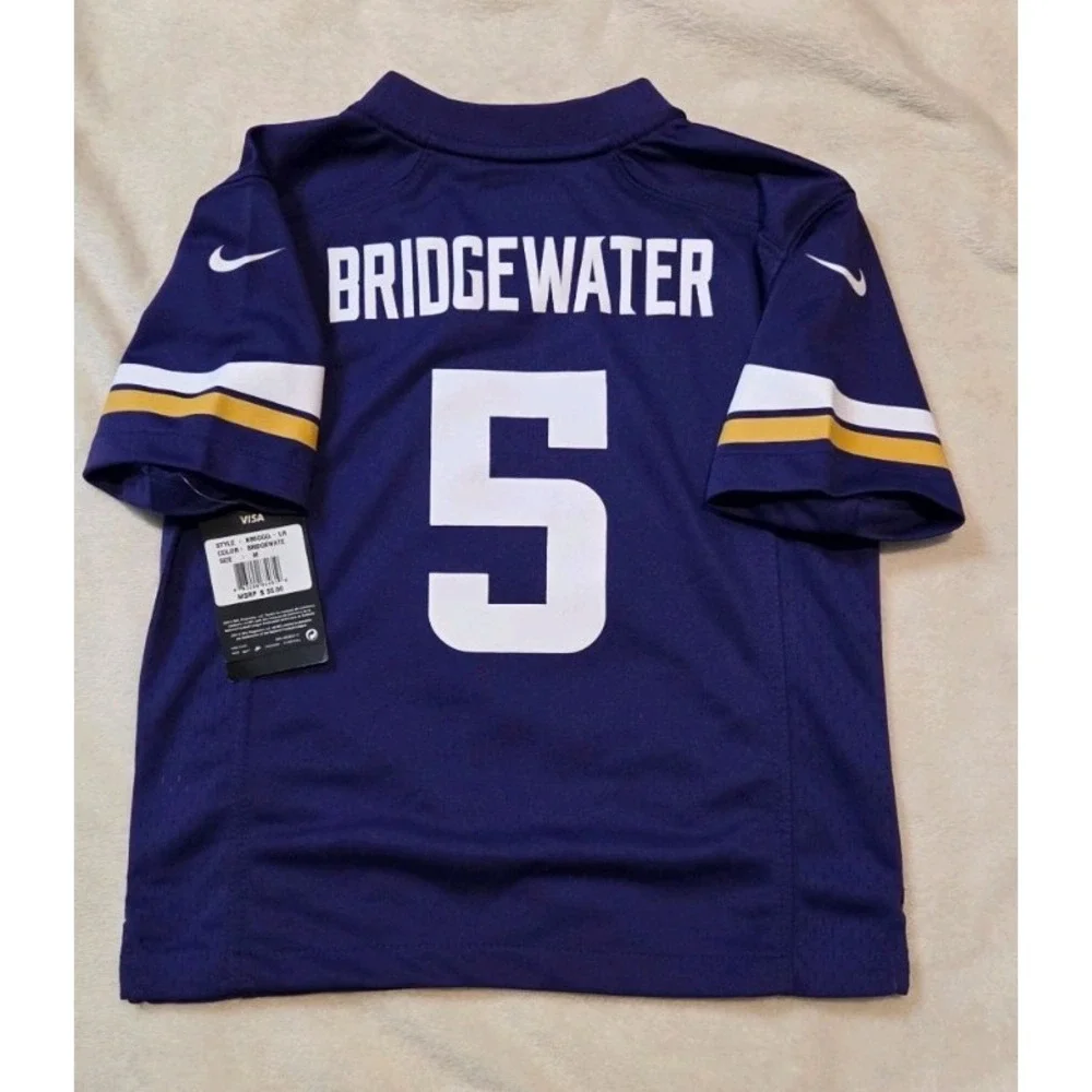 NEW MINNESOTA VIKINGS TERRY BRIDGEWATER NIKE ON FIELD YOUTH JERSEY MED (5/6)